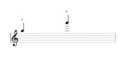 Noten der Note A in mehreren Oktaven (5)