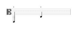 Noten der Note C in mehreren Oktaven (2)