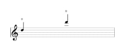Noten der Note D in mehreren Oktaven (5)