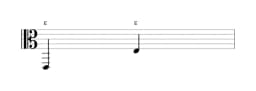 Noten der Note E in mehreren Oktaven (2)