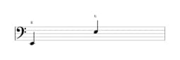 Noten der Note E in mehreren Oktaven (2)