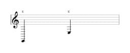 Noten der Note E in mehreren Oktaven (2)