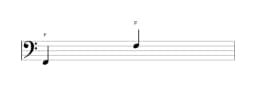 Noten der Note F in mehreren Oktaven (2)