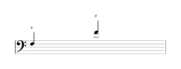 Noten der Note F in mehreren Oktaven (3)