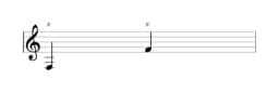 Noten der Note F in mehreren Oktaven (3)