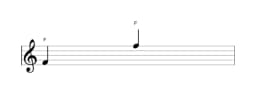 Noten der Note F in mehreren Oktaven (4)