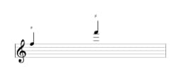 Noten der Note F in mehreren Oktaven (5)