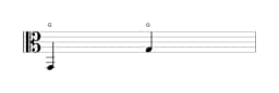 Noten der Note G in mehreren Oktaven (2)