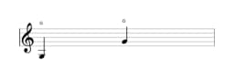 Noten der Note G in mehreren Oktaven (3)