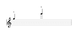 Noten der Note G in mehreren Oktaven (5)