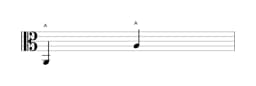 Sheet music of the note A in multiple octaves (2)
