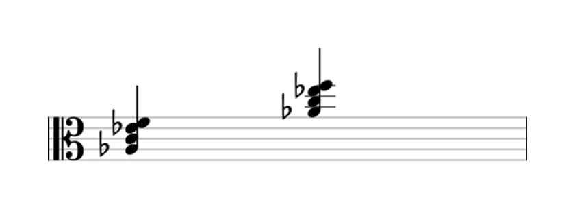Sheet music of A flat Major sixth in three octaves (3)