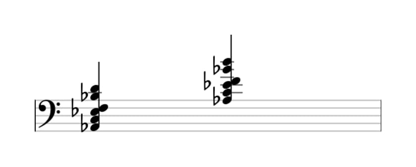 Sheet music of A flat 69 sharp 11 in three octaves (2)