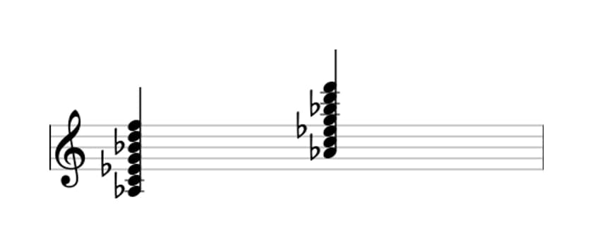 Sheet music of A flat Major thirteenth sharp eleventh in three octaves (3)