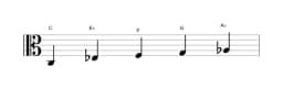Sheet music of the C Vietnamese one scale in three octaves (3)