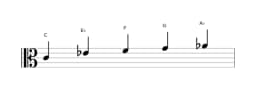 Sheet music of the C Vietnamese one scale in three octaves (4)