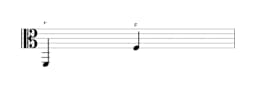 Sheet music of the note F in multiple octaves (2)