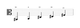 Sheet music of the G sharp In-sen scale in three octaves (2)