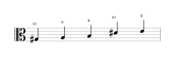 Sheet music of the G sharp Pelog scale in three octaves (3)