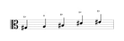 Sheet music of the G sharp Scriabin scale in three octaves (3)