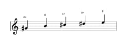 Sheet music of the G sharp Vietnamese one scale in three octaves (4)