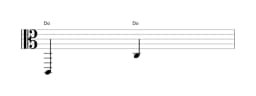 Partitura de la nota Do en múltiples octavas (2)