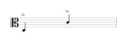 Partitura de la nota Do en múltiples octavas (3)