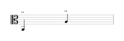 Partitura de la nota La en múltiples octavas (2)