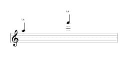 Partitura de la nota La en múltiples octavas (5)