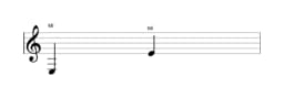 Partitura de la nota Mi en múltiples octavas (3)
