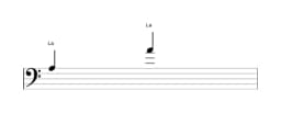 Partition de la note La sur plusieurs octaves (3)