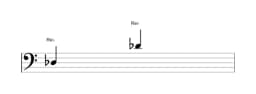 Partition de la note Re bemol sur plusieurs octaves (3)