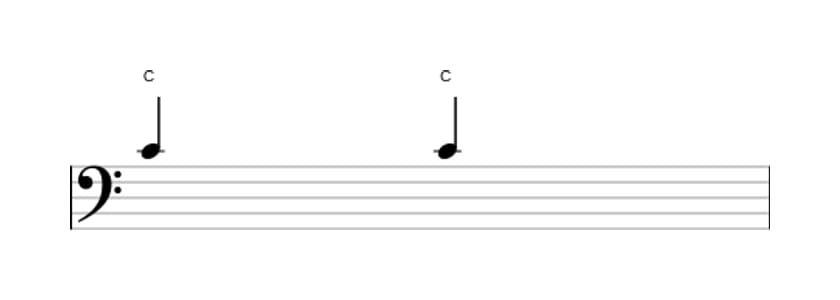 Bladmuziek van het Reine priem interval in drie octaven (4)