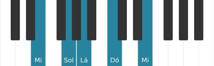 Voz de piano do acorde Dó Sexta maior - 3