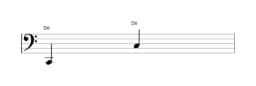 Partitura da nota Dó em múltiplas oitavas (2)