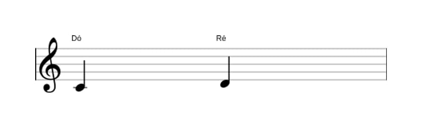 Partitura do intervalo Segunda maior em três oitavas (4)