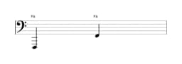 Partitura da nota Fá em múltiplas oitavas (1)