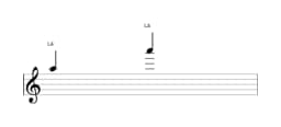 Partitura da nota Lá em múltiplas oitavas (5)