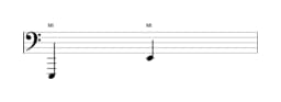 Partitura da nota Mi em múltiplas oitavas (1)