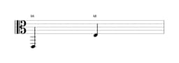 Partitura da nota Mi em múltiplas oitavas (2)
