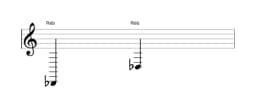 Partitura da nota Ré bemol em múltiplas oitavas (2)
