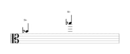 Partitura da nota Si bemol em múltiplas oitavas (4)