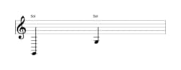 Partitura da nota Sol em múltiplas oitavas (2)